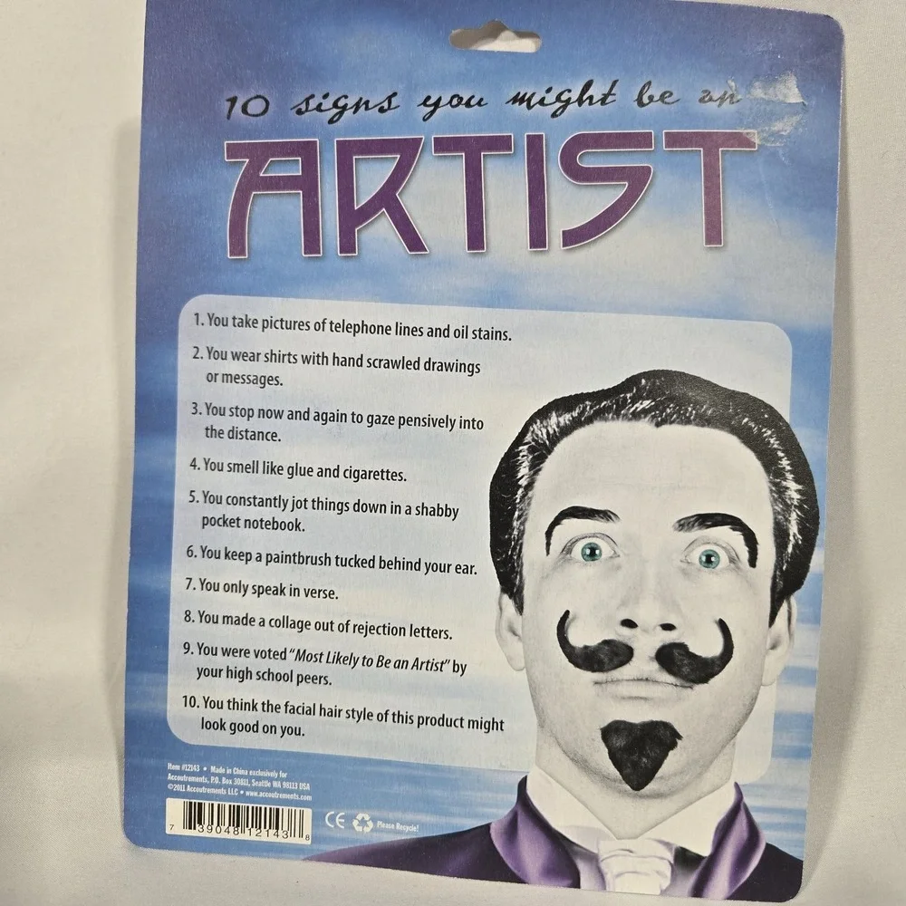Accoutrements Costume Mustache Artist | New Old stock New with Blemish - small